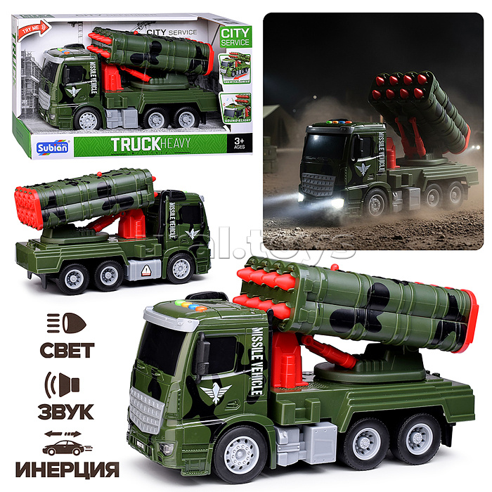 Машина "Военная спецмашина" (свет, звук)  в коробке