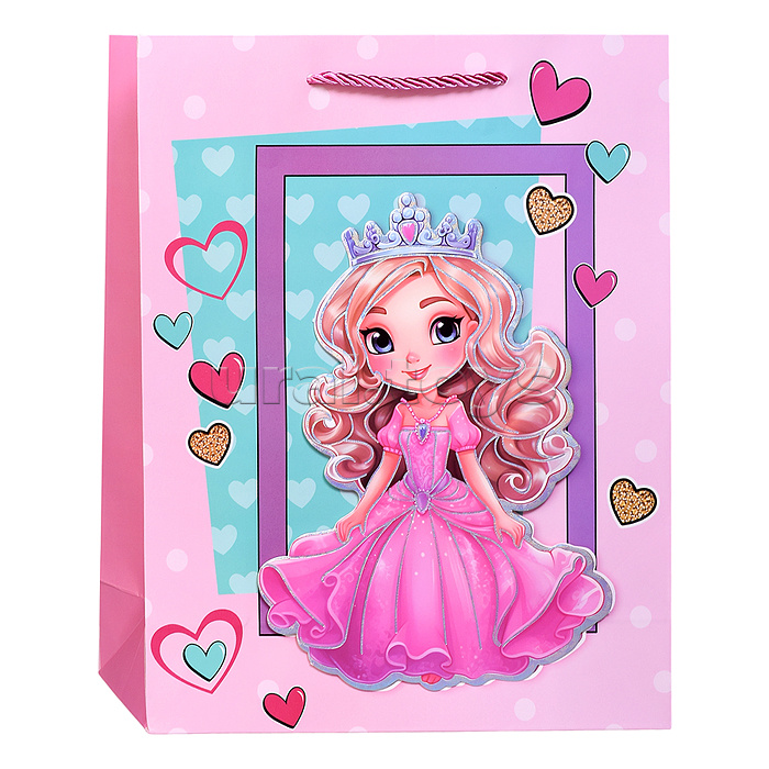 Пакет подарочный "Подарок маленькой принцессе" 26*32*10см