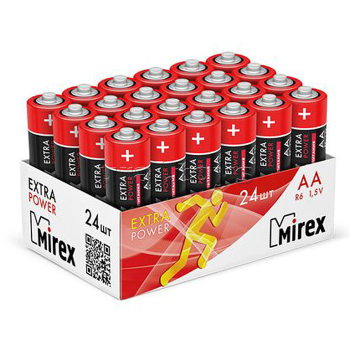 Батарея солевая Mirex R6 / AA 1,5V, 24 шт, шоубокс
