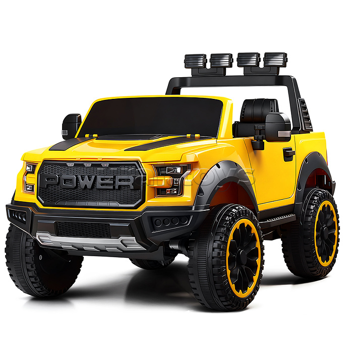 Электромобиль "Мощность скорости" на аккумуляторе, с р/у управлением, в коробке (желтый)