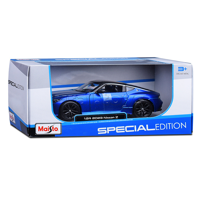 Машинка die-cast 2023 Nissan Z, 1:24, синяя, открывающиеся двери Машинка die-cast 2023 Nissan Z, 1:24, синяя, открывающиеся двери