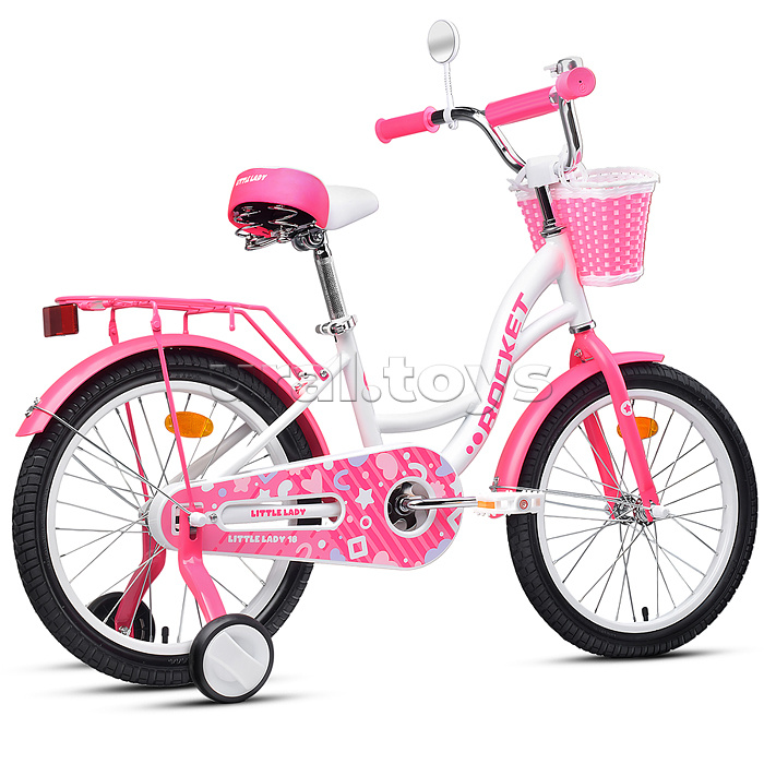 Велосипед 18" Rocket Little Lady, цвет белый/розовый