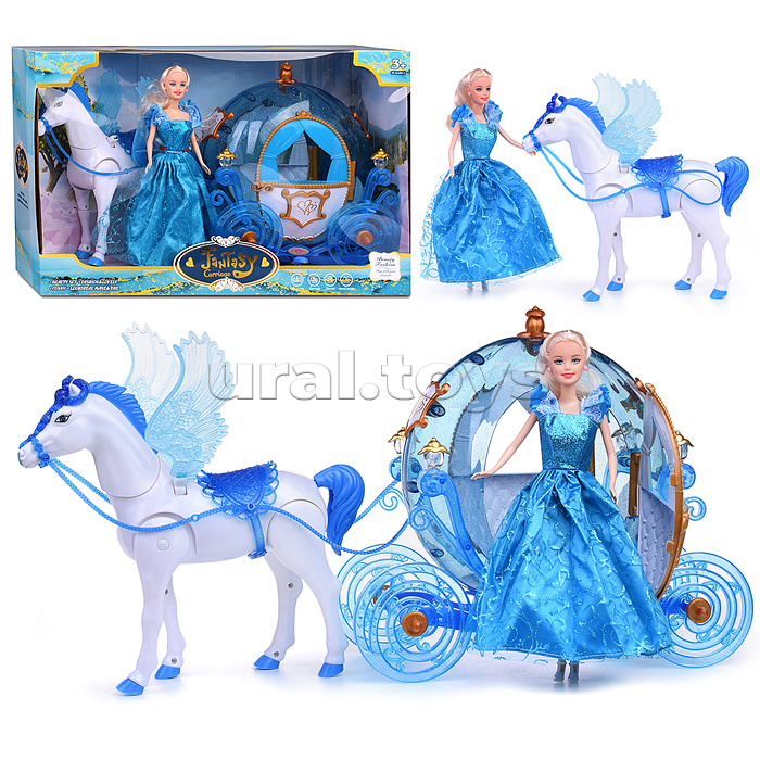Карета "Рождество" с лошадкой, в коробке