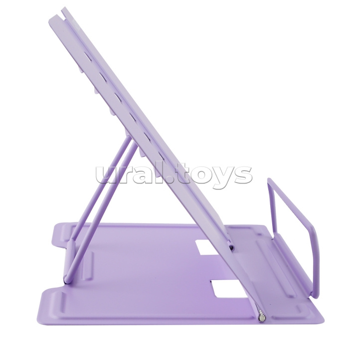 Подставка для учебников и книг "School Lilac" 15,4x15,2 см, металлическая окрашенная, вес 235 г, с противоскользящими ножками, сиреневая, в пластиковом пакете с европодвесом