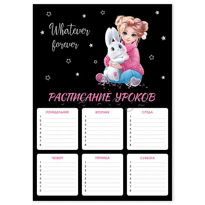 Расписание уроков А4 "Девочка и зайка" Расписание уроков А4 "Девочка и зайка"