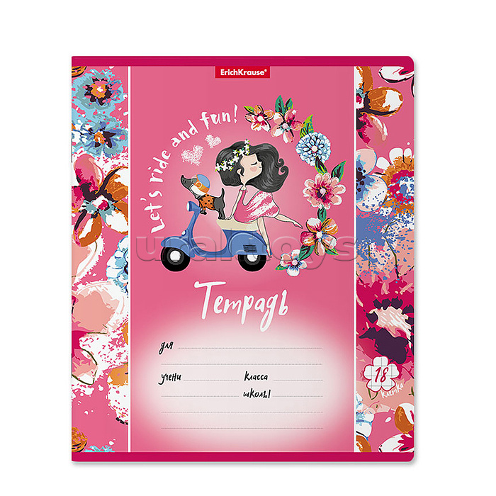 Тетрадь 18л. клетка "Flower Scooter" Тетрадь 18л. клетка "Flower Scooter"
