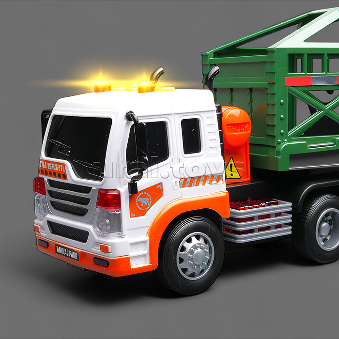 Машина "Трейлер" для перевозки животных, 1:16 (свет, звук) в коробке