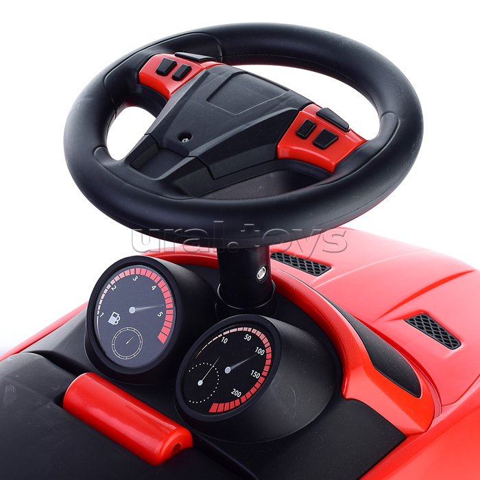 Каталка-автомобиль "SuperCar" №1 со звуковым сигналом (красная)