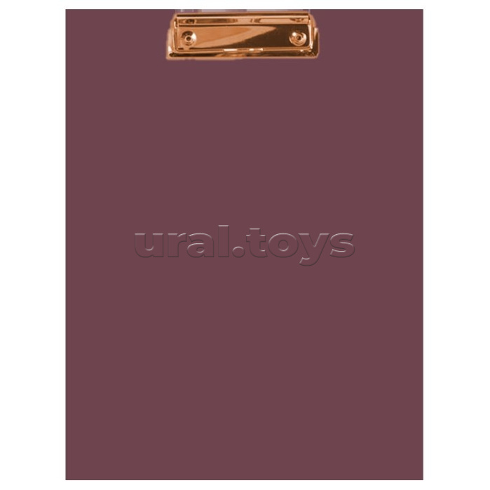 Клипборд пластиковый "Esthetics" A4 (225x315 мм) толщина 2 мм, с выдвижным подвесом, в пластиковом пакете, цвет бургунди, с металлическим прижимом цвета розового золота