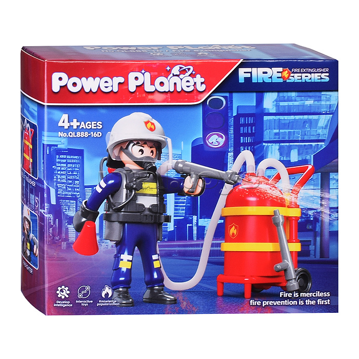 Конструктор "Пожарная тележка" с минифигуркой, в коробке