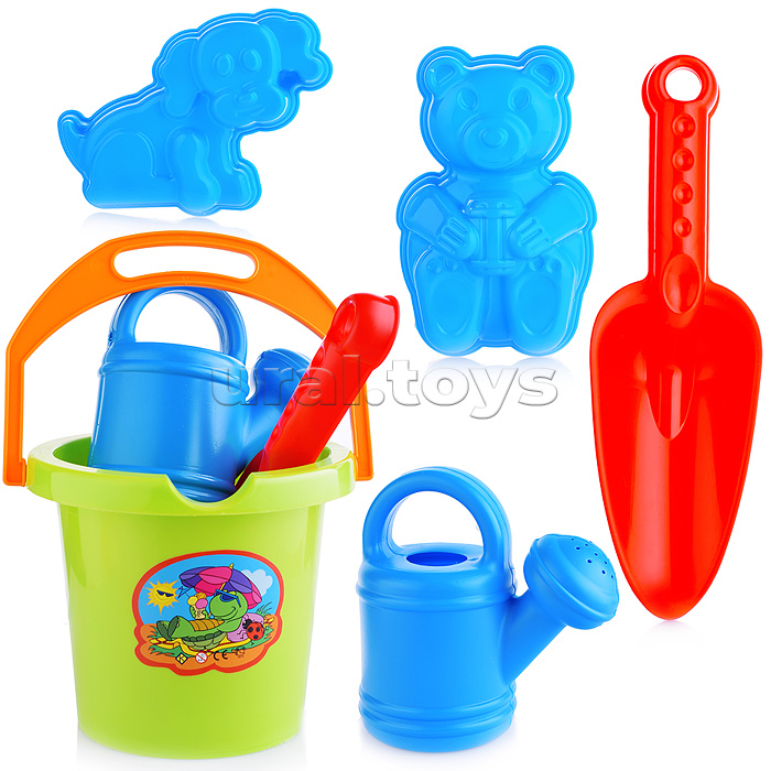 Комплект "Гамми" с совком и 2 формочками с лейкой мал.