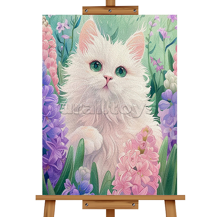 Набор для рисования "Картина по номерам 30х20 см. Белая кошечка"