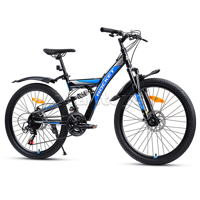 Велосипед 24" Rocket Azkar, цвет черный/синий, размер 15"
