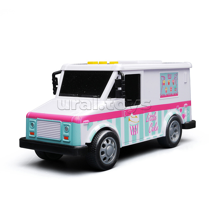 Машина "Трейлер с мороженным" 1:32 (свет, звук) в коробке