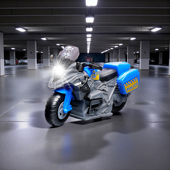 Мотоцикл "Полицейский байк" 1:20 (свет, звук) в коробке (цвет синий)