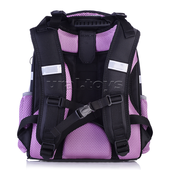 Рюкзак каркасный "Тигры и бабочки" формованный из полимеров, материал: нейлон, полиэстер, полноцветная печать, вышивка, аппликация. 2 отделения на молнии, 2 бегунка на каждой молнии, 2 боковых кармана, светоотражатели , жесткая эргономичная спинка;  широк