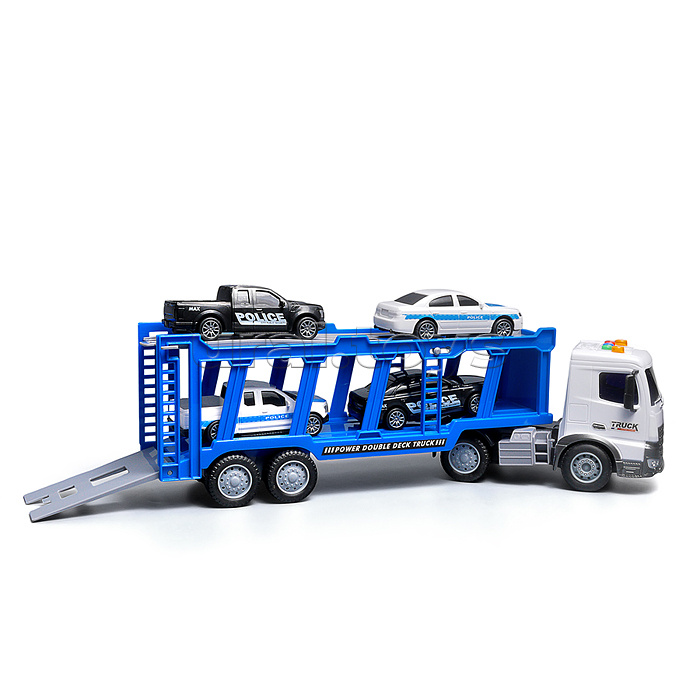 Машина RJ3381"Автомобилевоз" (свет, звук) цвет синий, в коробке