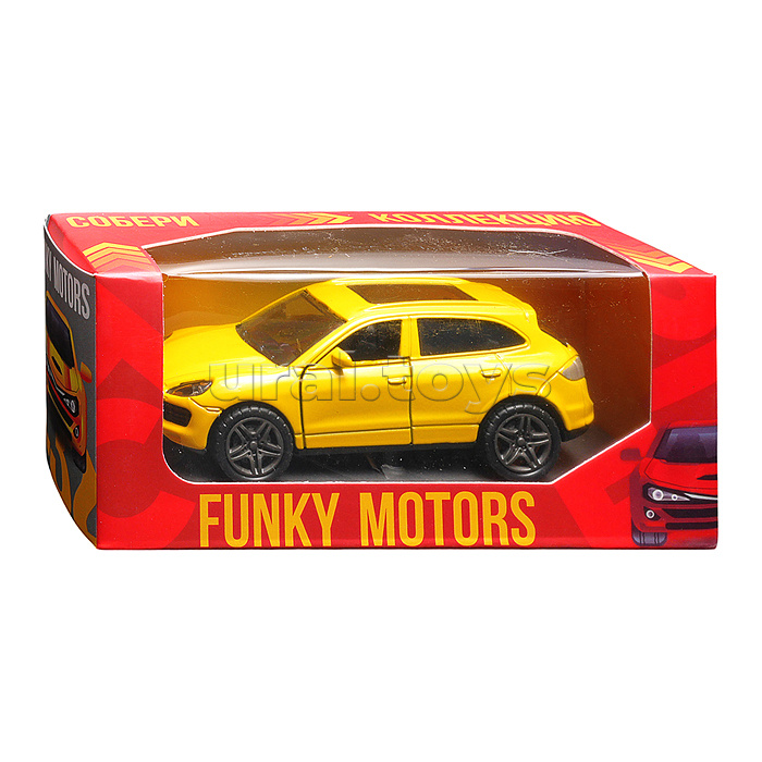 Жёлтая инерционная машинка вид E die-cast , 1:32