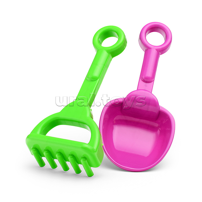 Набор песочный №13 (ведро+лопатка+грабли+2 формочки транспорт)