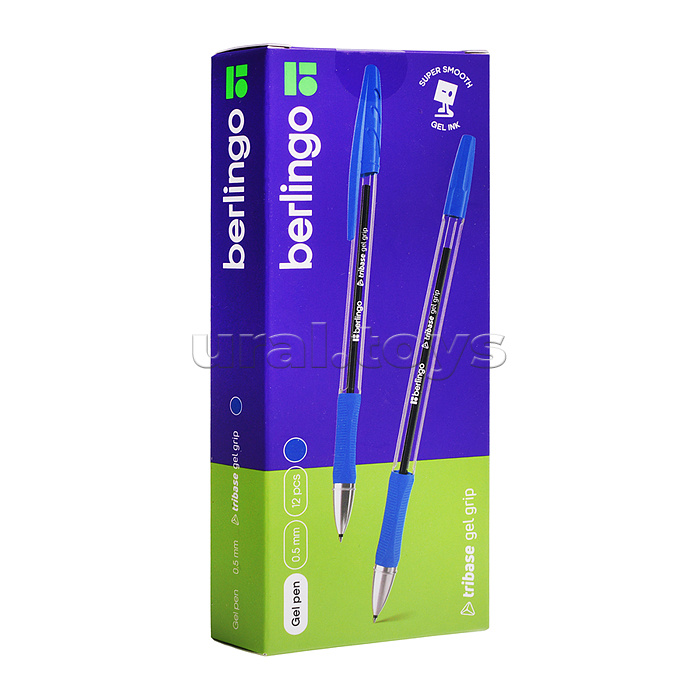 Ручка гелевая "Tribase Gel grip" синяя, 0,5мм, грип