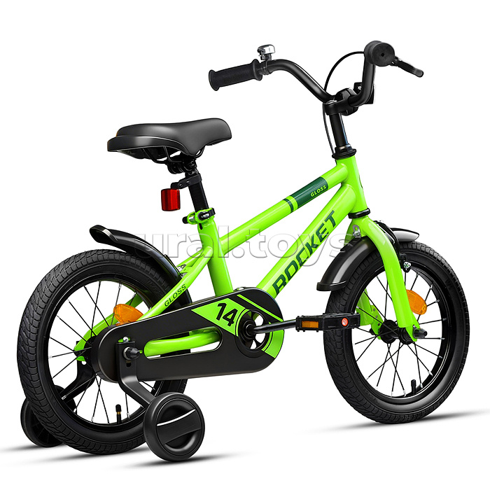 Велосипед 14" Rocket Gloss, цвет зеленый