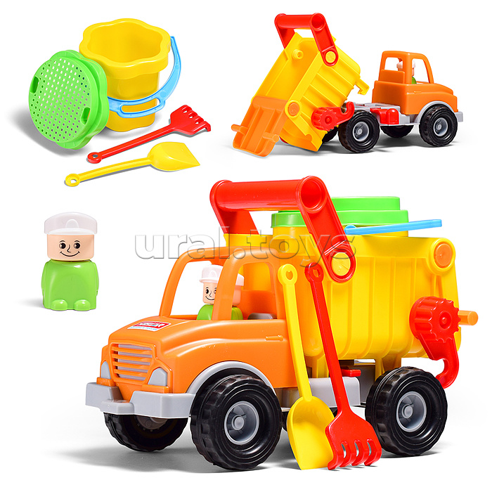 Песочный набор № 143  Грузовик самосвал с песочным набором №101