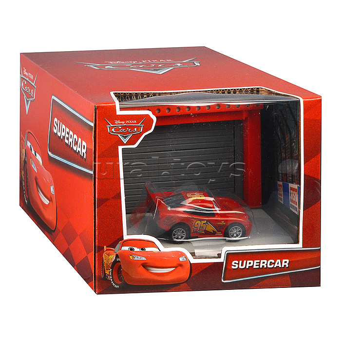 Модель пластик Гараж 20,5 см, ворота, тачки