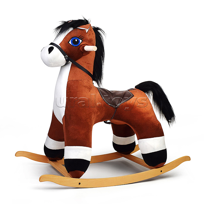 Качалка Конь Вегас, музыкальная, цвет коричневый