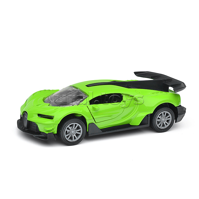 Зеленая инерционная машинка Спорткар die-cast,1:32, открывающиеся двери