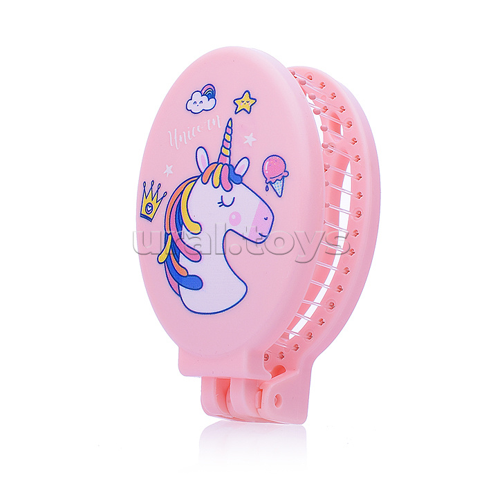 Расческа "Единорожка" с зеркалом, складное