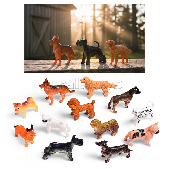 Набор животных "Собаки" (в ассортименте) в пакете