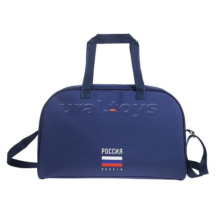 Сумка текстильная 41х26х17см с карманом и регулируемым плечевым ремнем "Россия"
