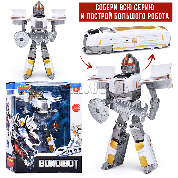 Трансформер 2в1 Bondibot. Робот-поезд, цвет коричневый, BOX 27,6х21,3х10,9см Трансформер 2в1 Bondibot. Робот-поезд, цвет коричневый, BOX 27,6х21,3х10,9см