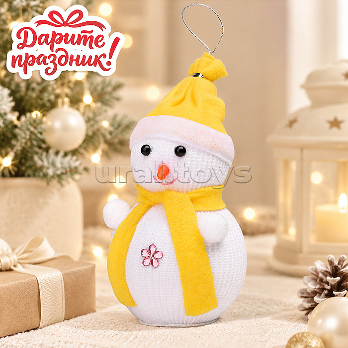 Новогоднее украшение Снеговик "Лимончик"