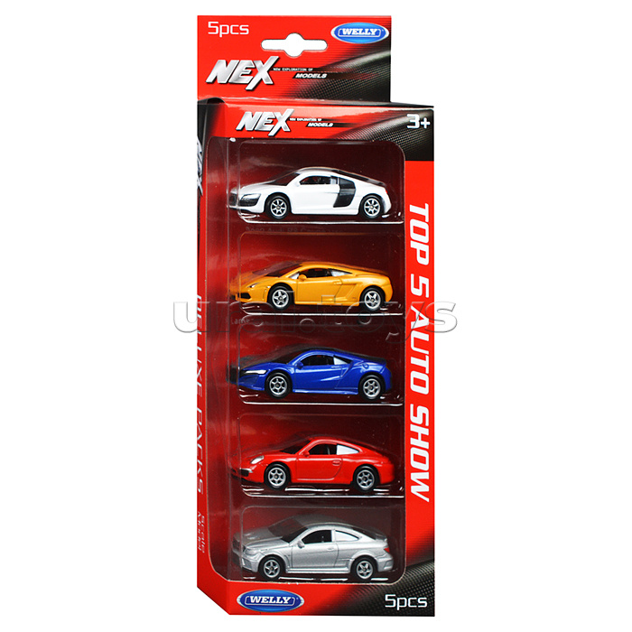 Набор 1:60, Lambo Gallardo, Porsche 911, Audi R8, Merc C63, Honda NSX, 5 шт.