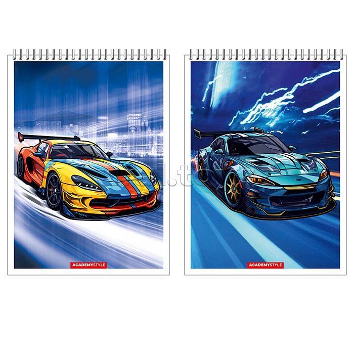 Блокнот 40л Wсп А6 клетка ВД лак Sport cars Блокнот 40л Wсп А6 клетка ВД лак Sport cars