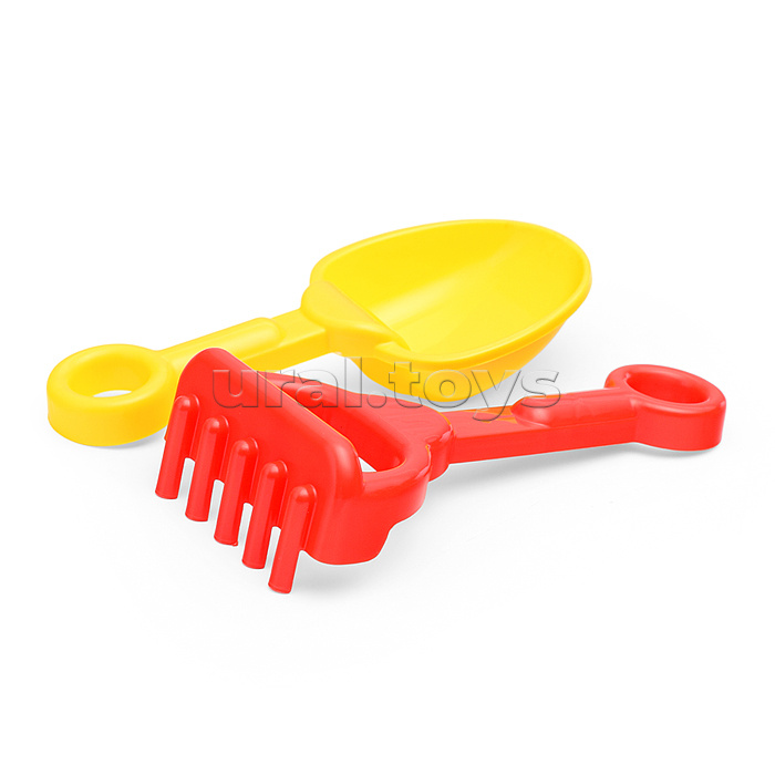 Набор песочный №13 (ведро+лопатка+грабли+2 формочки транспорт)