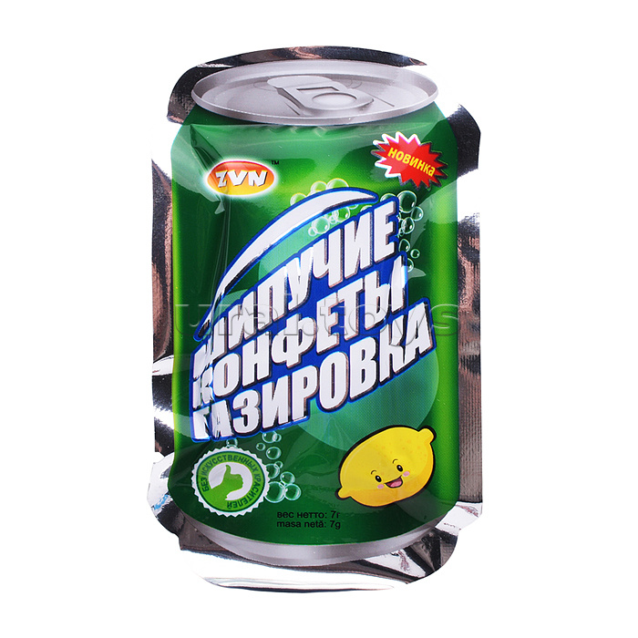 Шипучие конфеты "Газировка" со вкусом апельсина, колы, лимона 7г*30шт