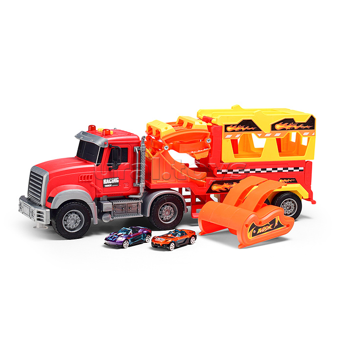 Машина "Трюковой Трак" (2 машины в наборе, цвет синий, на батарейках) в коробке