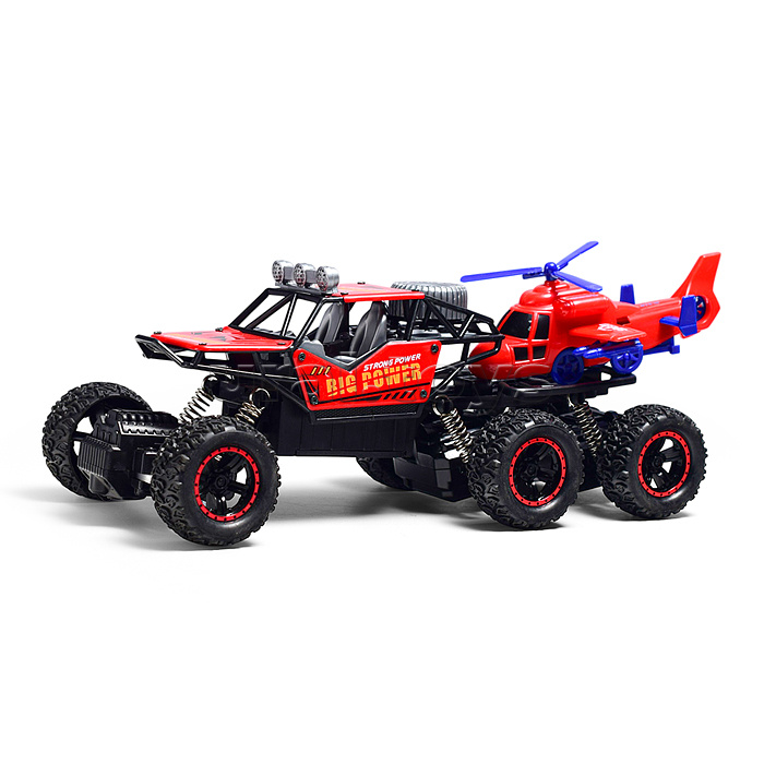 Машина "Багги" с вертолетом р/у, 27 MHz (свет, звук, USB) в коробке