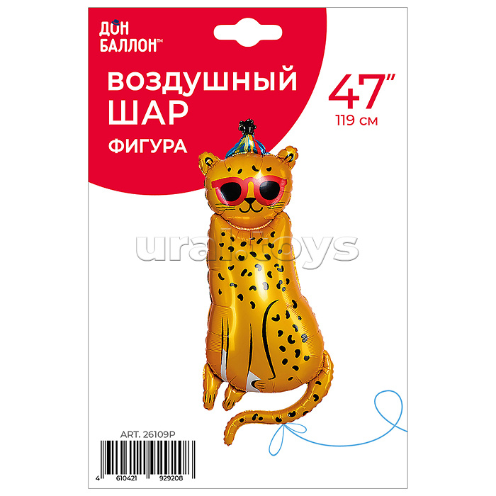 Шар (47''/119 см) Фигура, Леопард в солнечных очках, 1 шт. в уп. Шар (47''/119 см) Фигура, Леопард в солнечных очках, 1 шт. в уп.