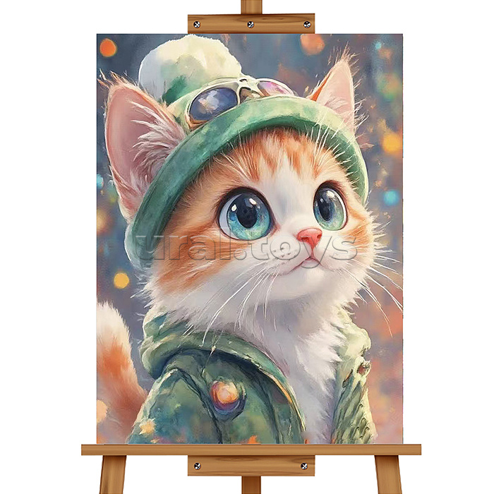 Мозаика мозаика "Котик в шапочке" 40*50 см.