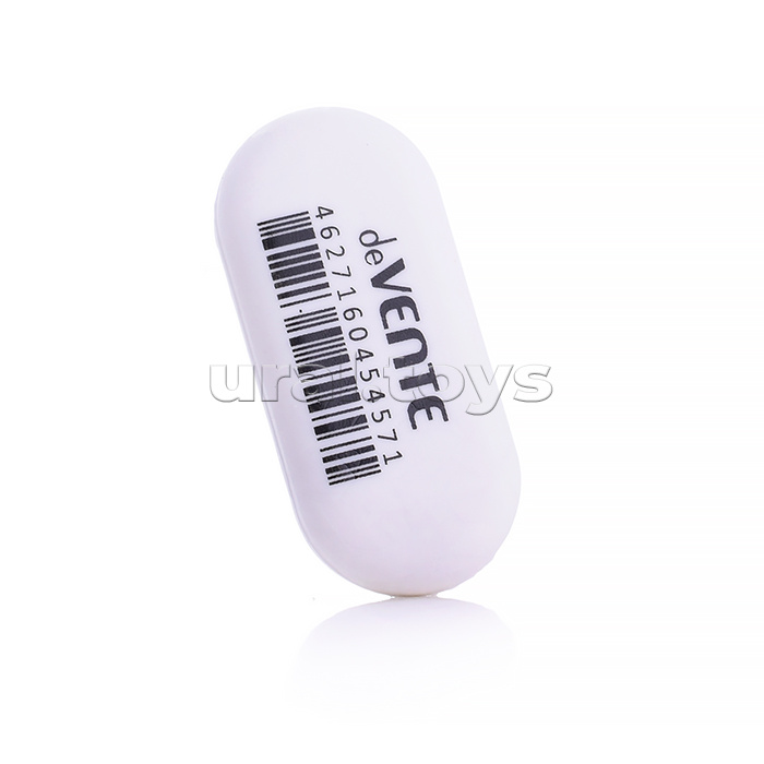 Ластик "Ellipse" синтетический каучук, овальный белый, 45x19x10 мм, dust-free, в индивидуальной упаковке с штрих кодом, в пластиковой банке