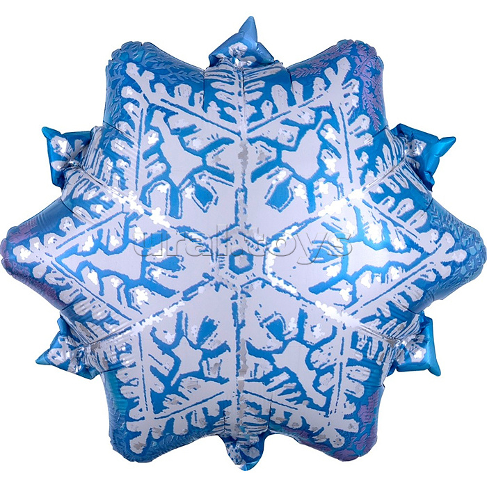 Шар (22''/56 см) Фигура, Снежинка, Голубой/Серебро, 1 шт. в уп. Шар (22''/56 см) Фигура, Снежинка, Голубой/Серебро, 1 шт. в уп.