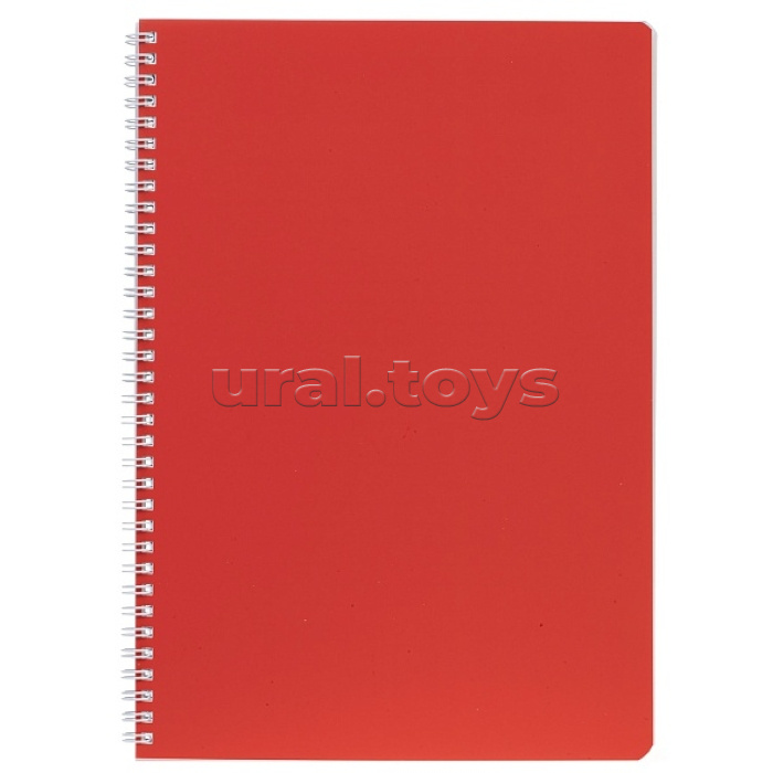 Тетрадь 96л. А4 клетка "Красный шелк" на гребне перфорация на отрыв, ламинация Soft-touch SoloMatt