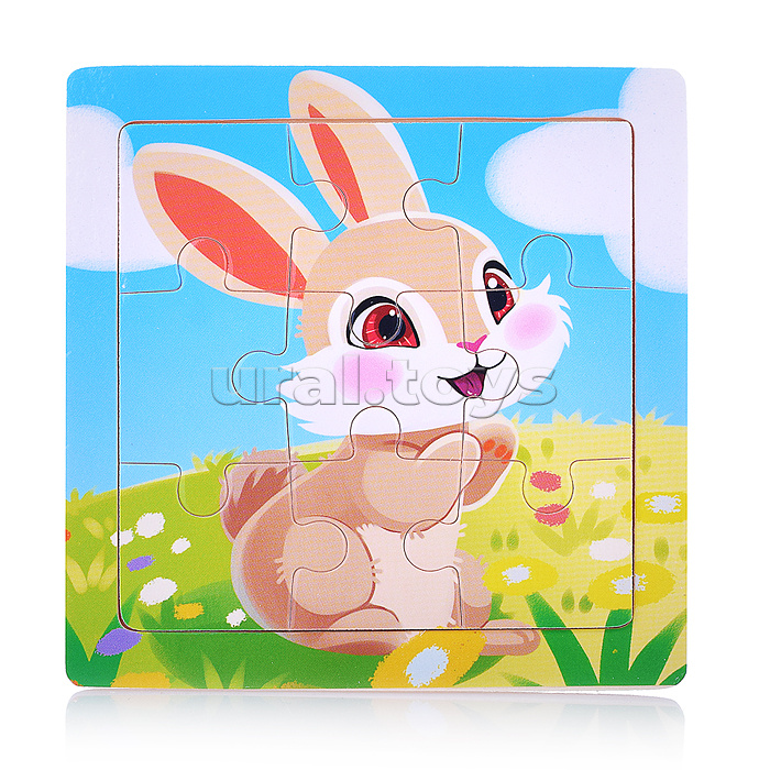 Пазл "Зайчик на лужайке"