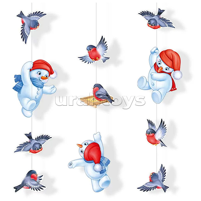 
Гирлянда "Веселые снеговички и снегири"