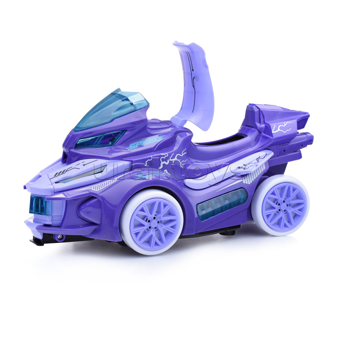 Мотоцикл-катапульта со светом и звуком, на батарейках, в коробке