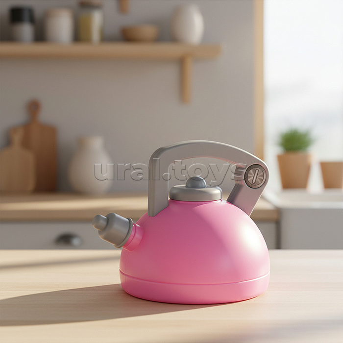 Бытовая техника "Чайник с плитой"в коробке (цвет розовый)