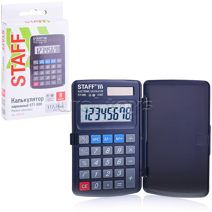 Калькулятор карманный STF-899 (117x74 мм), 8 разрядов, двойное питание